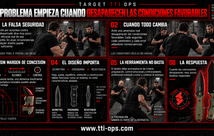 Infografía de TARGET TTI OPS sobre diseño, preparación y respuesta cuando desaparecen las condiciones favorables